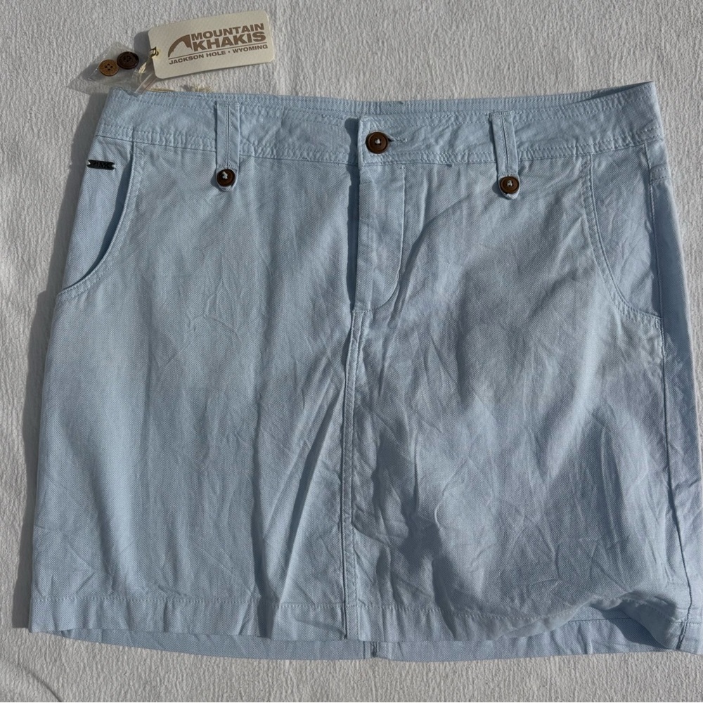 NWT Mountain khakis Light Blue Casual Island Skirt 8